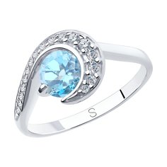 Кольцо из серебра р. 17,5 SOKOLOV 92011848, топаз/фианит