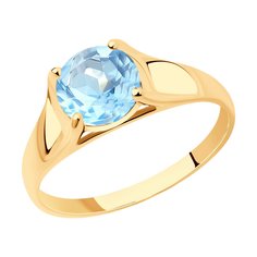 Кольцо из красного золота р. 19,5 SOKOLOV 716559, топаз