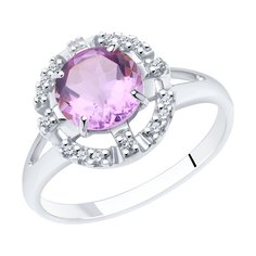 Кольцо из серебра с аметистом р. 17 Diamant 94-310-00679-2