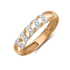 Кольцо из красного золота с фианитом р. 20 PLATINA jewelry 01-1771-00-401-1110-03