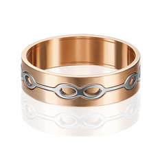Кольцо из комбинированного золота р. 22,5 PLATINA jewelry 01-5280-00-000-1111-39