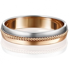 Кольцо из комбинированного золота р. 24 PLATINA jewelry 01-5012-00-000-1111-39