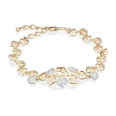 Браслет из желтого золота с фианитом р. 17,5 PLATINA jewelry 05-0529-00-401-1130-24