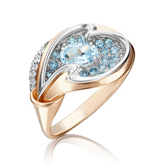 Кольцо из красного золота с топазом р. 19,5 PLATINA jewelry 01-5156-00-201-1110-46
