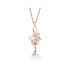 Кулон из красного золота PLATINA jewelry 03-2414-00-401-1110-25, фианит/эмаль