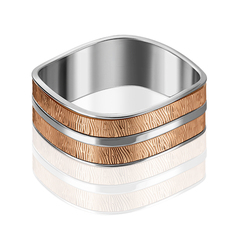 Кольцо из комбинированного золота р. 15,5 PLATINA jewelry 01-4811-00-000-1111-54