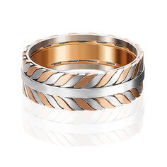 Кольцо из комбинированного золота р. 15,5 PLATINA jewelry 01-4812-00-000-1111-54