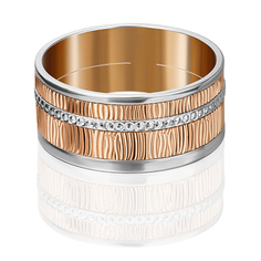 Кольцо из комбинированного золота р. 21 PLATINA jewelry 01-4818-00-000-1111-54