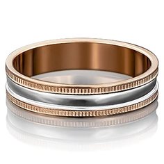 Кольцо из комбинированного золота р. 23,5 PLATINA jewelry 01-3245-00-000-1111-39
