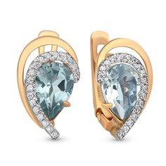 Серьги из красного золота с топазом, фианитом 585Gold 202006850