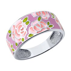 Кольцо из серебра р. 16,5 SOKOLOV 94013781, эмаль