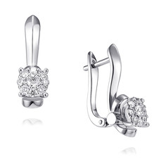 Серьги из белого золота с бриллиантом ADAMAS 2457807/01-А511Д-41 АДАМАС