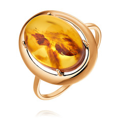 Кольцо из красного золота с янтарем р. 17 ADAMAS 1417210-А500-780 АДАМАС