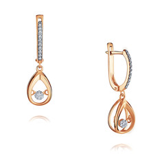 Серьги из красного золота с бриллиантом ADAMAS 24038145/01-А50Д-41 АДАМАС