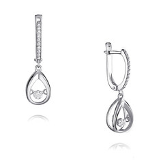 Серьги из белого золота с бриллиантом ADAMAS 24038144/01-А511Д-41 АДАМАС