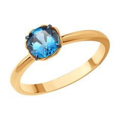Кольцо из красного золота с топазом р. 17 Diamant 51-310-01766-2