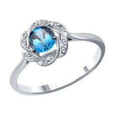 Кольцо из белого золота р. 18 Diamant 52-310-01746-2, фианит\топаз