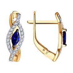 Серьги из красного золота с бриллиантом/сапфиром Diamant 51-220-01842-1
