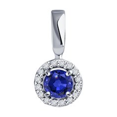 Кулон из белого золота с бриллиантом/сапфиром Diamant 52-230-01772-1