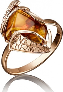 Кольцо из красного золота с янтарем р. 18 PLATINA jewelry 01-5118-00-271-1110-46