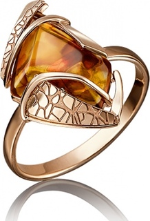 Кольцо из красного золота с янтарем р. 18,5 PLATINA jewelry 01-5118-00-271-1110-46