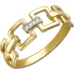 Кольцо из желтого золота с фианитом р. 16,5 Эстет 01К136529