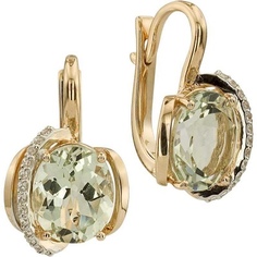 Серьги из красного золота с фианитом/аметистом ALORIS Серьги 1751АзКц