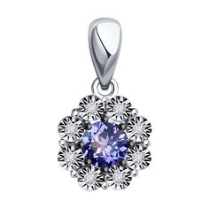 Кулон из белого золота Diamant 52-230-01817-2, бриллиант/танзанит