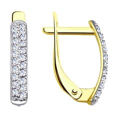 Серьги из желтого золота SOKOLOV 027265-2, фианит