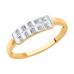 Кольцо из красного золота р. 17,5 SOKOLOV Diamonds 1012105, бриллиант