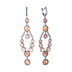 Серьги подвески из серебра Element47 ME1469_SR_RQ_WG, кварц