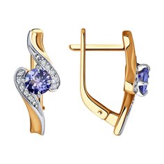 Серьги из красного золота с бриллиантом/танзанитом Diamant 51-220-01808-1
