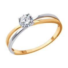 Кольцо из красного золота р. 16,5 Diamant 51-110-01726-1, фианит
