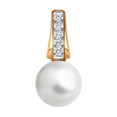 Кулон из красного золота Diamant 51-230-01830-1, бриллиант/жемчуг