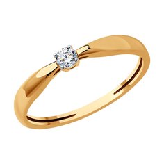Кольцо помолвочное из красного золота р. 16,5 SOKOLOV Diamonds 1012444, бриллиант