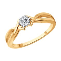 Кольцо из комбинированного золота р. 17 SOKOLOV Diamonds 1012563, бриллиант