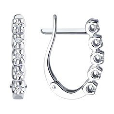 Серьги из белого золота с бриллиантом SOKOLOV Diamonds 1022033-3