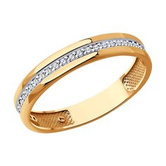 Кольцо обручальное из красного золота р. 16,5 SOKOLOV Diamonds 1110216, бриллиант