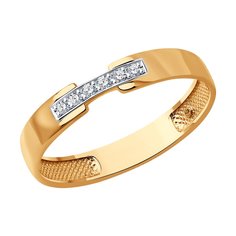 Кольцо обручальное из красного золота р. 17,5 SOKOLOV Diamonds 1110217, бриллиант