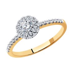 Кольцо из комбинированного золота р. 17,5 SOKOLOV Diamonds 1012132, бриллиант