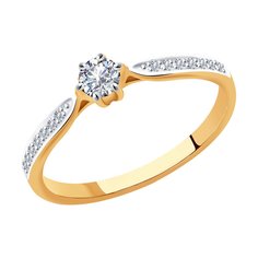 Кольцо помолвочное из красного золота р. 17,5 SOKOLOV Diamonds 1011922, бриллиант