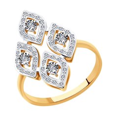 Кольцо из комбинированного золота р. 18 SOKOLOV Diamonds 1011941, бриллиант