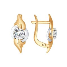 Серьги из красного золота с фианитом SOKOLOV 027370