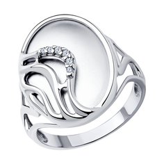 Кольцо из серебра с фианитом р. 17 Diamant 94-110-01560-1