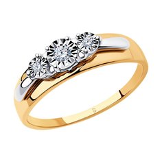 Кольцо из комбинированного золота р. 20 SOKOLOV Diamonds 1011623, бриллиант