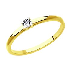 Кольцо помолвочное из комбинированного золота р. 17 SOKOLOV Diamonds 1011931-2, бриллиант