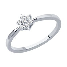 Кольцо из белого золота р. 16 SOKOLOV Diamonds 1012291-3, бриллиант