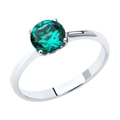 Кольцо из серебра р. 19 SOKOLOV 82010010, изумруд искусственный