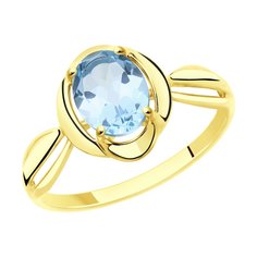 Кольцо из желтого золота с топазом р. 18,5 Diamant 53-310-00170-4