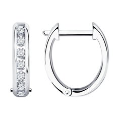 Серьги из белого золота с бриллиантом SOKOLOV Diamonds 1021967-3